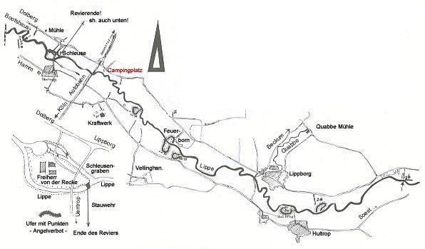 Gewässerstrecke zum Angeln